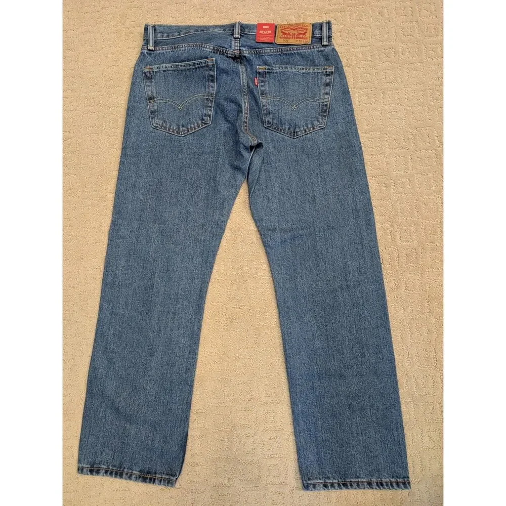 NWT Levi's 505 Jeans Mens 32X30 Blue Regular Straight Leg 100% Cotton